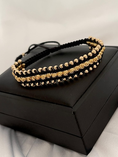 Pulsera triple carril en balín 3-4 mm.