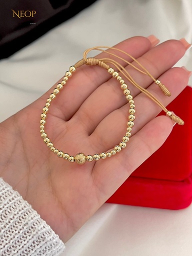 Pulsera en balín 3-4-6 mm-balín Diamantado.